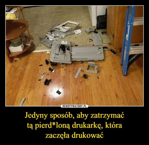 
    Jedyny sposób, aby zatrzymać tą pierd*loną drukarkę, która zaczęła drukować