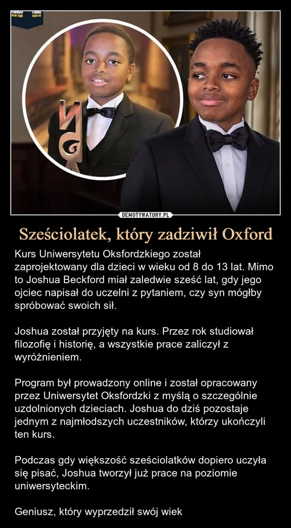 
    Sześciolatek, który zadziwił Oxford