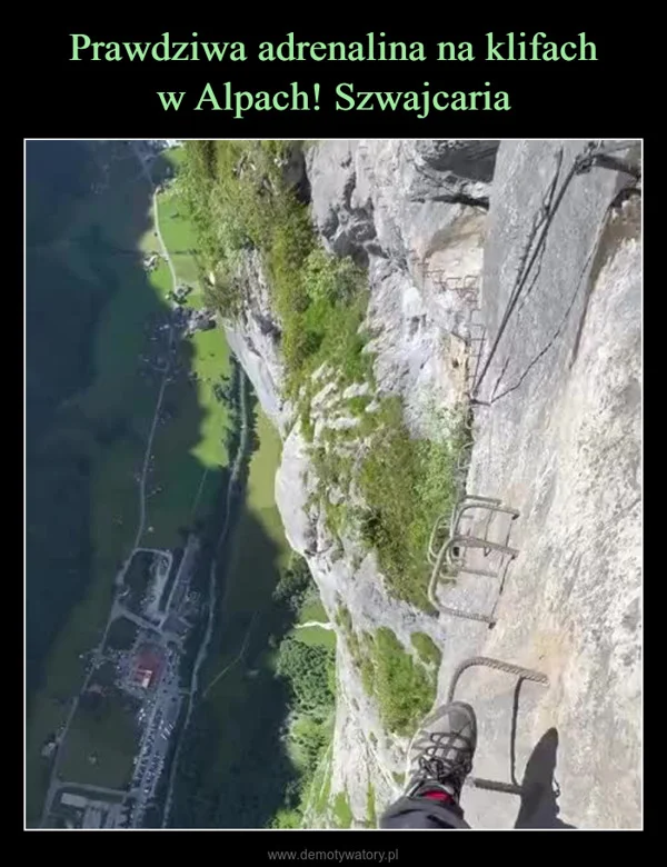 
    Prawdziwa adrenalina na klifach w Alpach! Szwajcaria