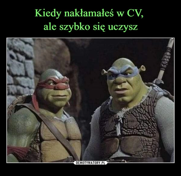 
    Kiedy nakłamałeś w CV, 
ale szybko się uczysz