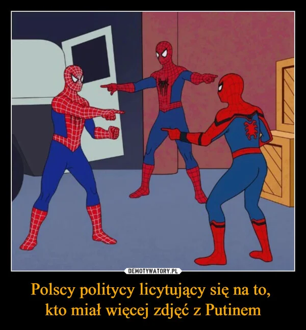
    Polscy politycy licytujący się na to, kto miał więcej zdjęć z Putinem