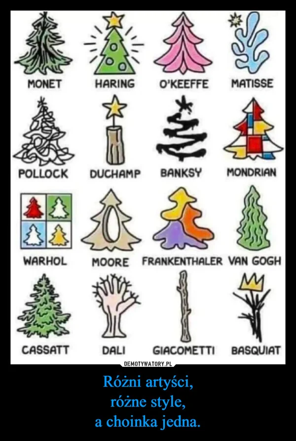 
    Różni artyści, różne style, a choinka jedna.
