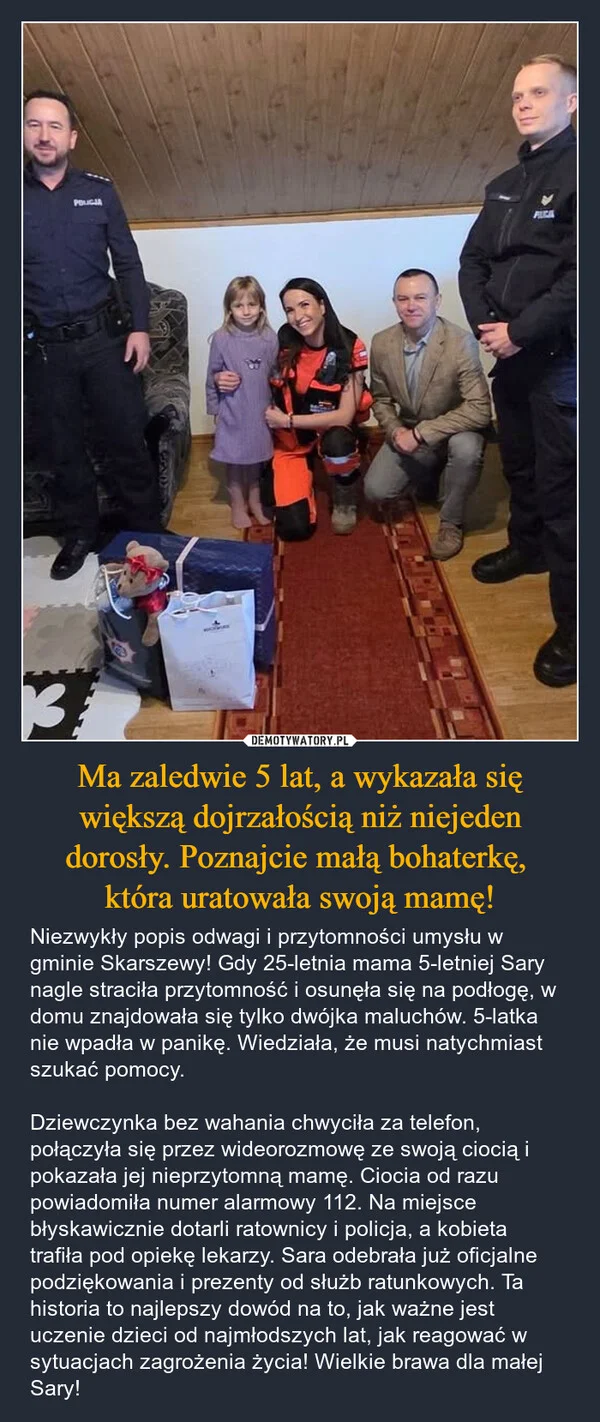 
    Ma zaledwie 5 lat, a wykazała się większą dojrzałością niż niejeden dorosły. Poznajcie małą bohaterkę, która uratowała swoją mamę!