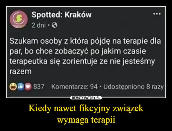 
    Kiedy nawet fikcyjny związek wymaga terapii