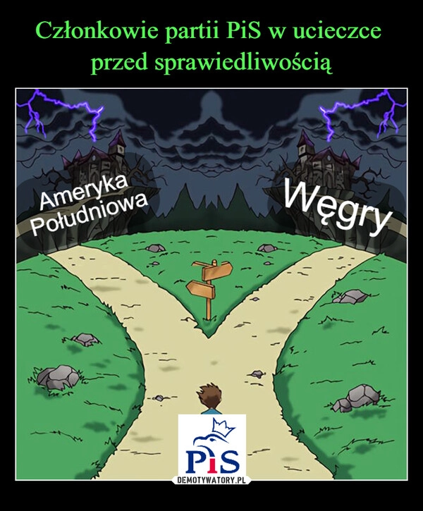 
    Członkowie partii PiS w ucieczce 
przed sprawiedliwością