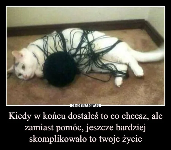 
    Kiedy w końcu dostałeś to co chcesz, ale zamiast pomóc, jeszcze bardziej skomplikowało to twoje życie