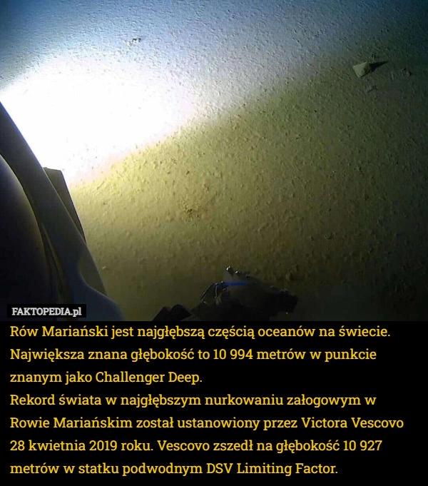 
    Rów Mariański jest najgłębszą częścią oceanów na świecie. Największa znana