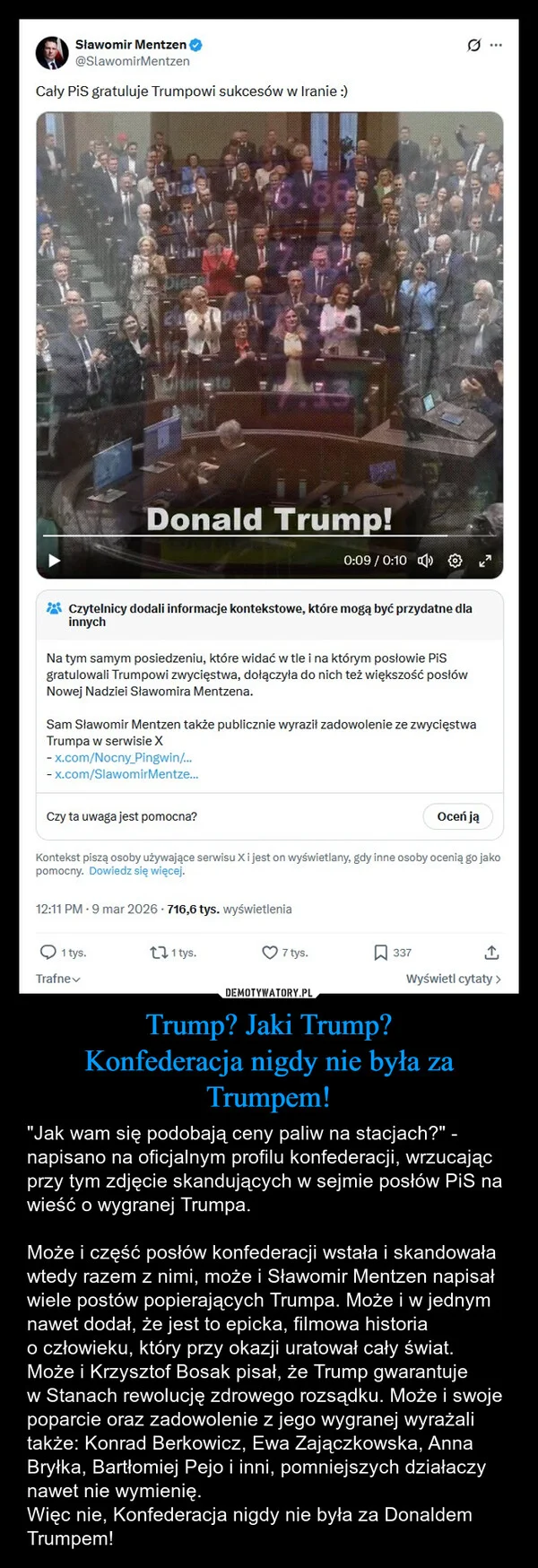 
    Trump? Jaki Trump? Konfederacja nigdy nie była za Trumpem!