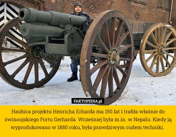 
     Haubica projektu Henricha Erharda ma 150 lat i trafiła właśnie do świnoujskiego