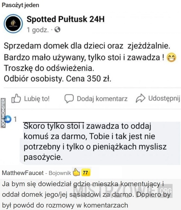 
    Pasożyt jeden