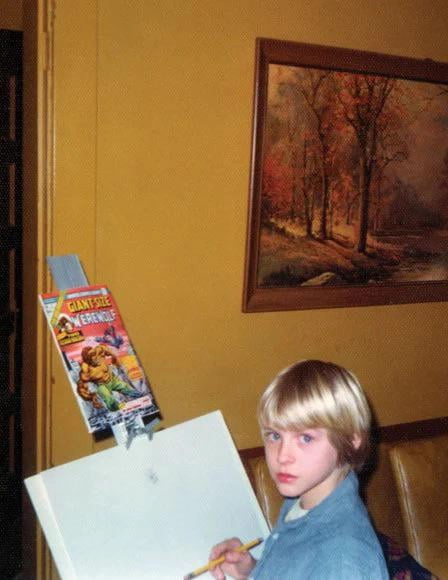 
    For his eighth birthday on February 20th, 1975 Kurt Cobain was gifted an easel by his Grandparents. His favorite subjects to draw were Disney characters and comic book characters.