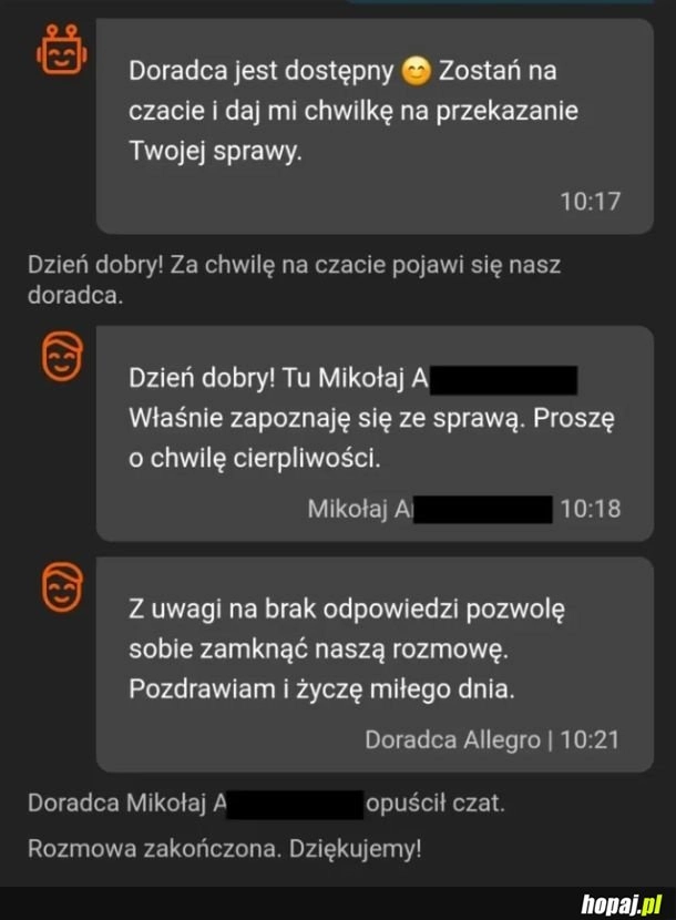 
    Miła pogawędka, a jaka szybka