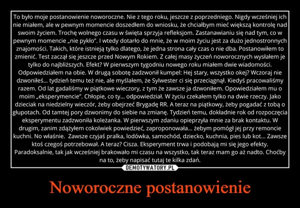 
    Noworoczne postanowienie