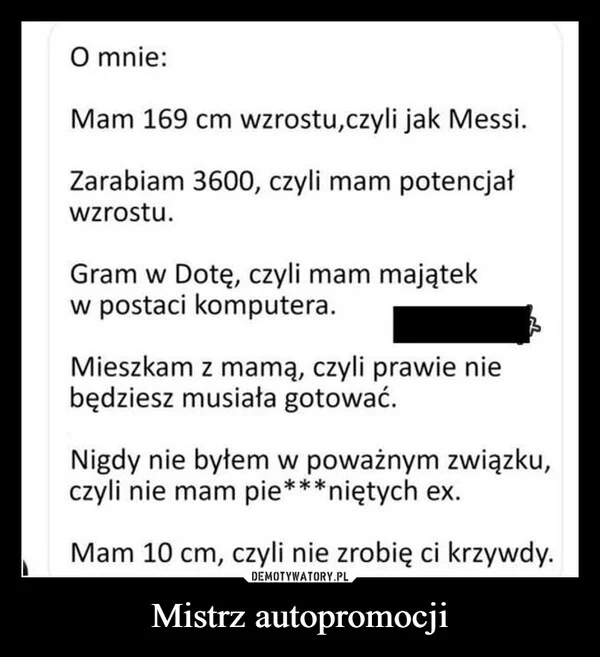 
    Mistrz autopromocji