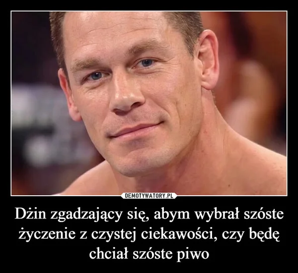 
    Dżin zgadzający się, abym wybrał szóste życzenie z czystej ciekawości, czy będę chciał szóste piwo