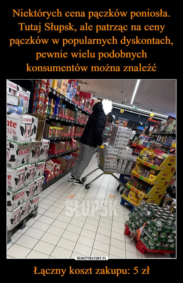 
    Niektórych cena pączków poniosła. Tutaj Słupsk, ale patrząc na ceny pączków w popularnych dyskontach, pewnie wielu podobnych konsumentów można znaleźć Łączny koszt zakupu: 5 zł