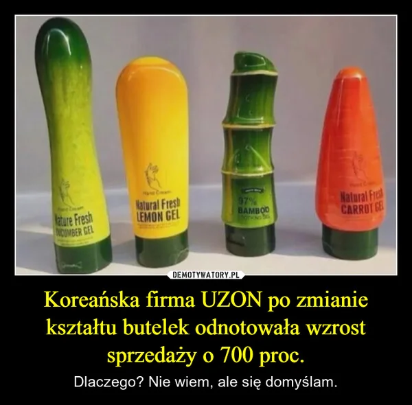 
    Koreańska firma UZON po zmianie kształtu butelek odnotowała wzrost sprzedaży o 700 proc.