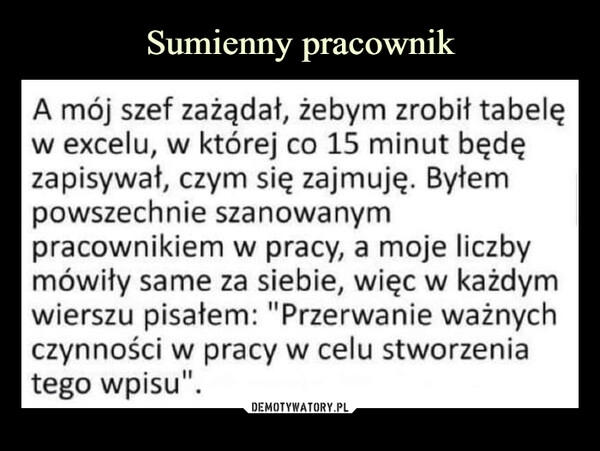 
    Sumienny pracownik