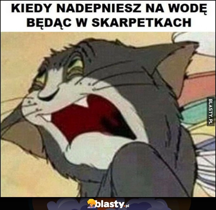 
    Kiedy nadepniesz na wodę będąc w skarpetkach reakcja