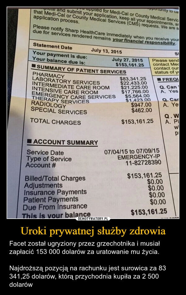 
    Uroki prywatnej służby zdrowia