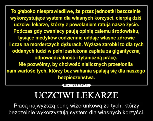 
    UCZCIWI LEKARZE