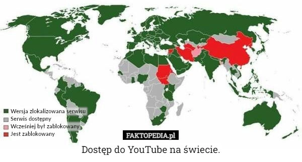 
    Dostęp do YouTube na świecie.