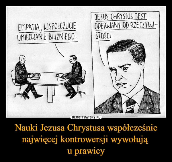 
    Nauki Jezusa Chrystusa współcześnie najwięcej kontrowersji wywołują 
u prawicy