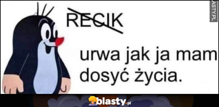 
    Rebus: Krecik kurna jak ja mam dosyć życia