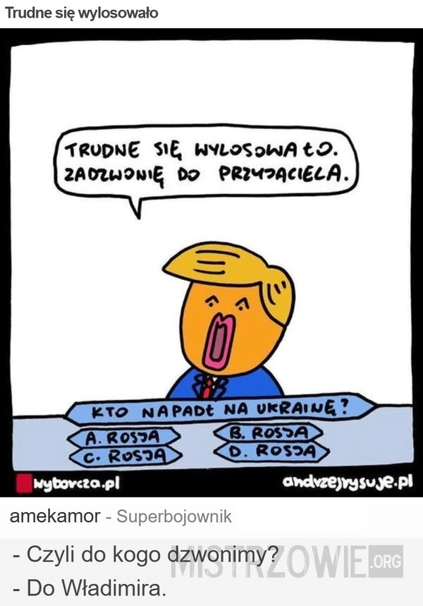 
    Trudne się wylosowało