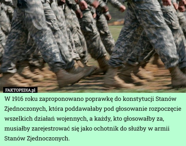 
    W 1916 roku zaproponowano poprawkę do konstytucji Stanów Zjednoczonych...