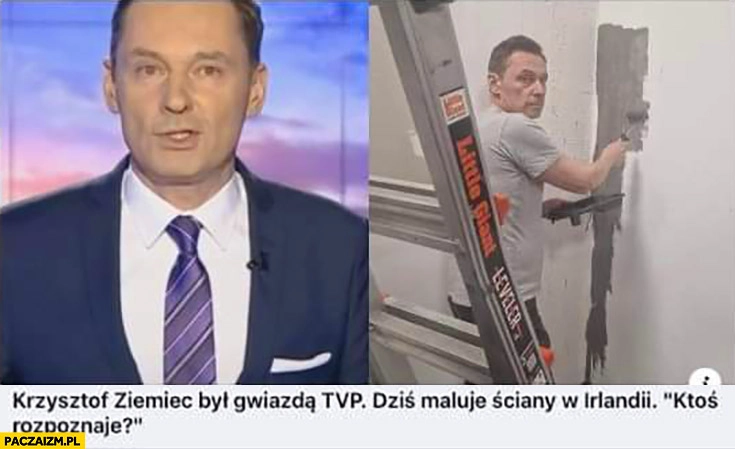 
    Krzysztof Ziemiec dziś maluje ściany w Irlandii