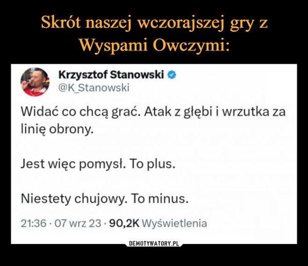 
    Skrót naszej wczorajszej gry z Wyspami Owczymi: