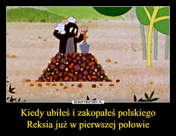 
    Kiedy ubiłeś i zakopałeś polskiego Reksia już w pierwszej połowie