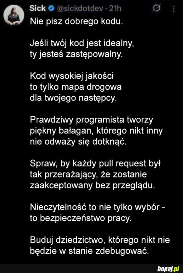 
    Kod to sztuka