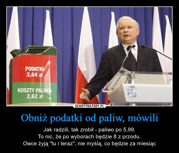 
    Obniż podatki od paliw, mówili