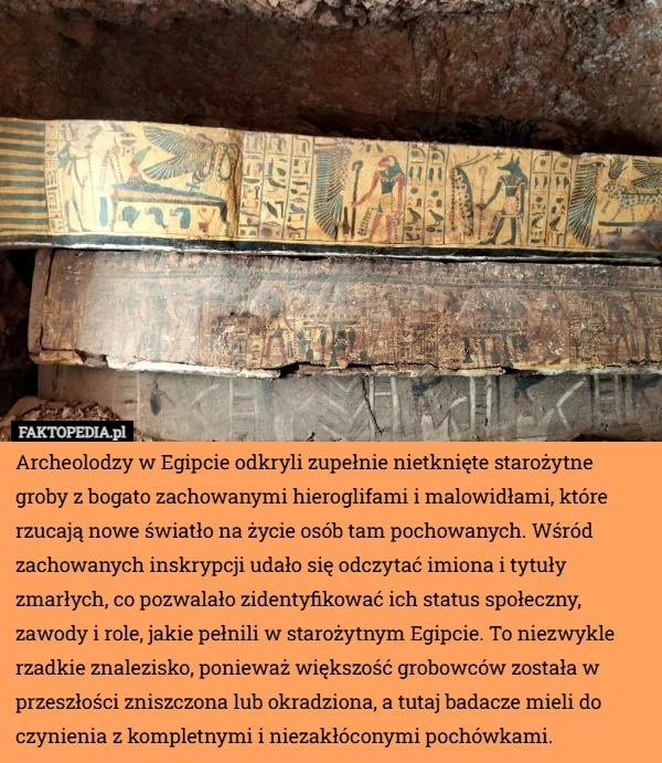 
    Archeolodzy w Egipcie odkryli zupełnie nietknięte starożytne groby z bogato...