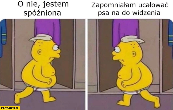 
    O nie jestem spóźniona, zapomniałam ucałować psa na do widzenia