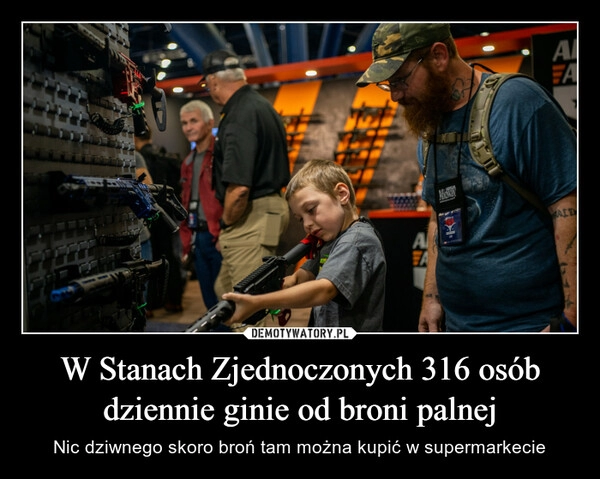 
    W Stanach Zjednoczonych 316 osób dziennie ginie od broni palnej