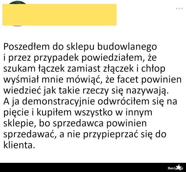 
    Niemiły sprzedawca 