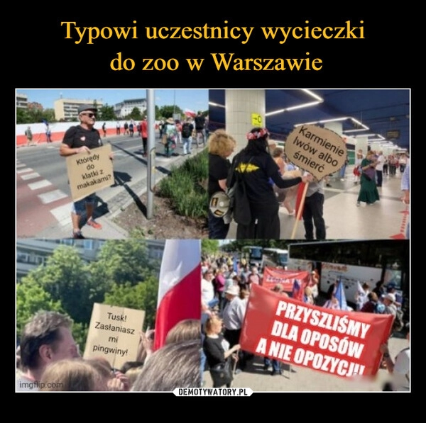 
    Typowi uczestnicy wycieczki
 do zoo w Warszawie