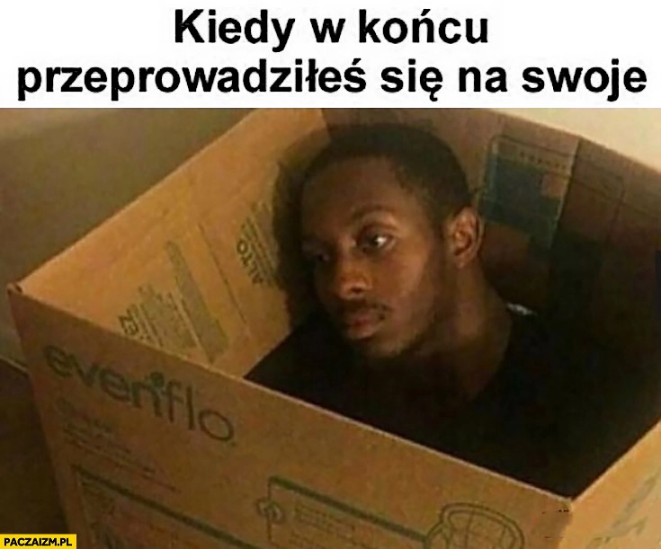 
    Kiedy w końcu przeprowadziłeś się na swoje murzyn w kartonie