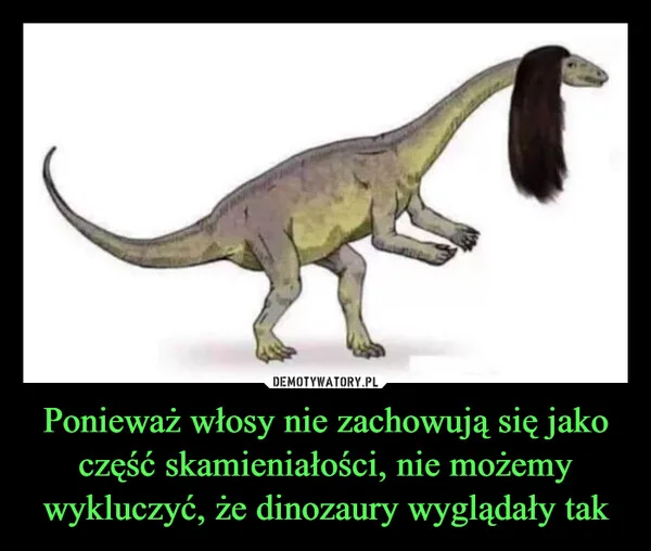 
    Ponieważ włosy nie zachowują się jako część skamieniałości, nie możemy wykluczyć, że dinozaury wyglądały tak