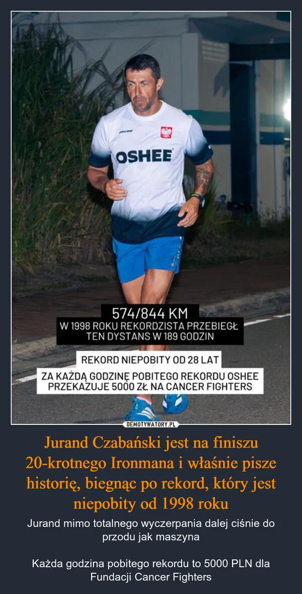 
    Jurand Czabański jest na finiszu 20-krotnego Ironmana i właśnie pisze historię, biegnąc po rekord, który jest niepobity od 1998 roku