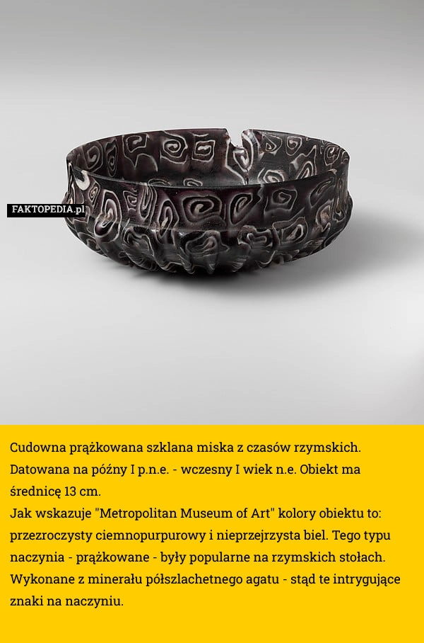 
    Cudowna prążkowana szklana miska z czasów rzymskich. Datowana