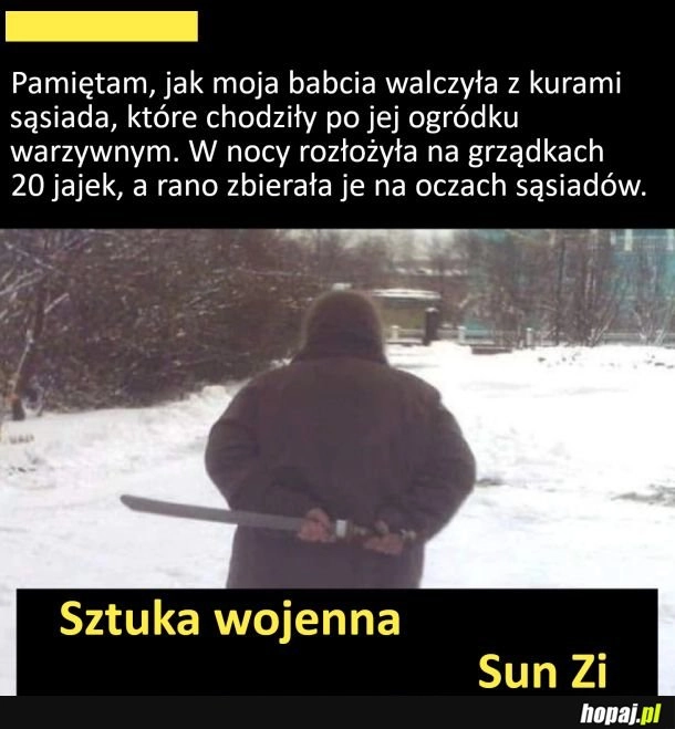 
    Babcia czytała sztukę wojenną