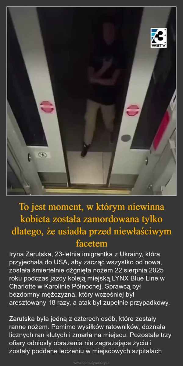 
    To jest moment, w którym niewinna kobieta została zamordowana tylko dlatego, że usiadła przed niewłaściwym facetem