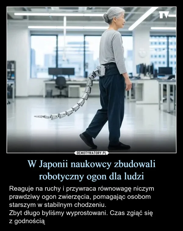 
    W Japonii naukowcy zbudowali robotyczny ogon dla ludzi