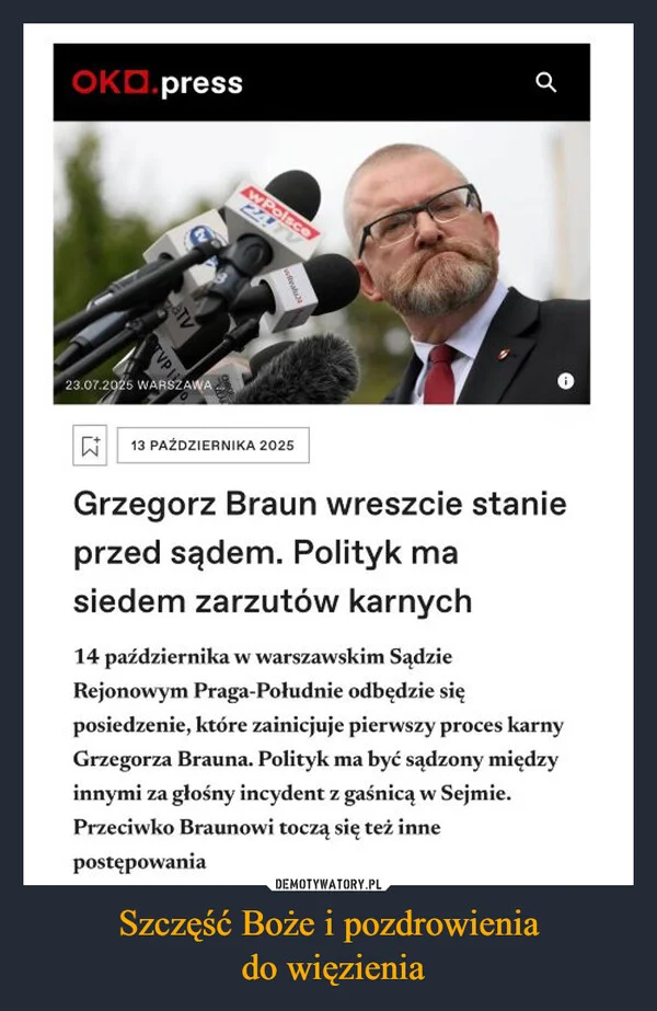 
    Szczęść Boże i pozdrowienia do więzienia