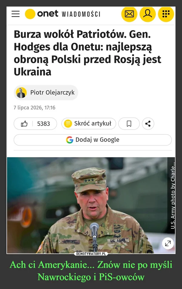 Ach ci Amerykanie... Znów nie po myśli Nawrockiego i PiS-owców