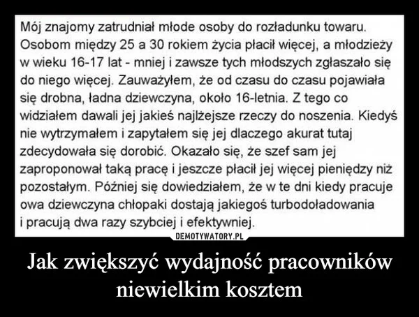 
    Jak zwiększyć wydajność pracowników niewielkim kosztem